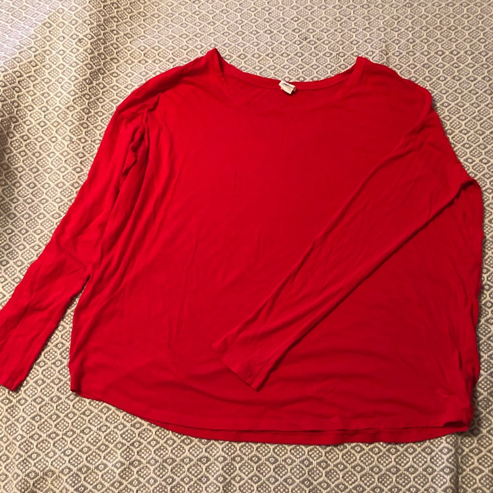 Red long sleeve Victoria’s Secret pink tee large